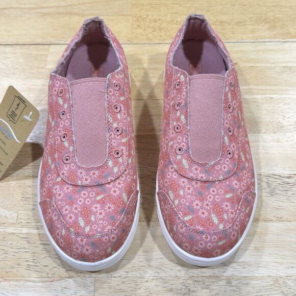 Spenco Orthotic Canvas Slip-on Shoes Santa Maria Pink Floral Size 7.5D Wide NEW - Picture 2 of 14